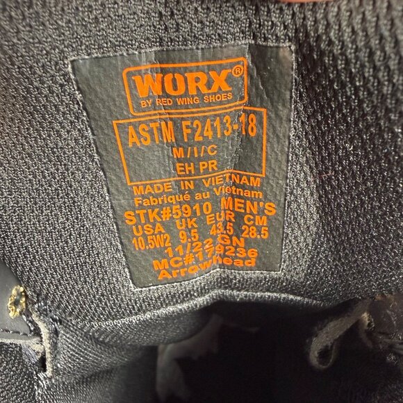 NWT WORX by Red Wings Axil 8-inch Waterproof CSA Safety Toe Work Boot Mens 10.5W - Picture 7 of 10